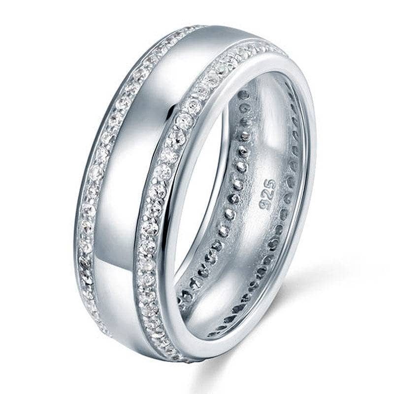 Full Eternity Men's Wedding Band Ring with Diamond Option-Black Diamonds New York