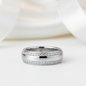 Full Eternity Men's Wedding Band Ring with Diamond-Black Diamonds New York