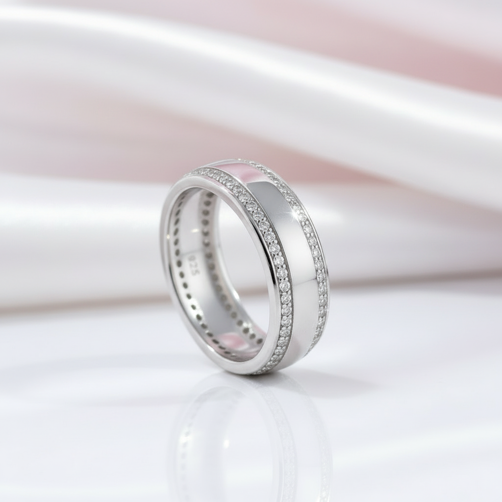 Full Eternity Men's Wedding Band Ring with Diamond Option-Black Diamonds New York