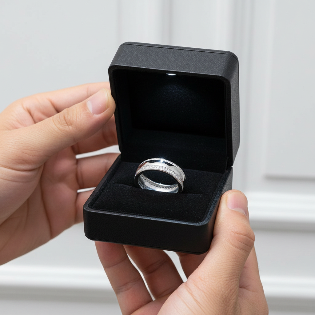 Full Eternity Men's Wedding Band Ring with Diamond-Black Diamonds New York