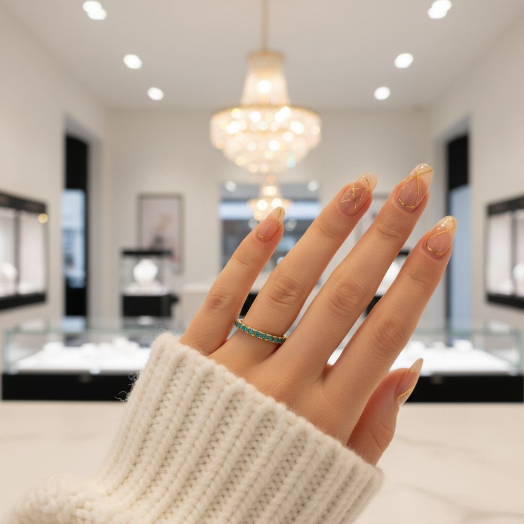 Full Eternity Yellow Gold Paraiba Tourmaline Wedding Band-Black Diamonds New York