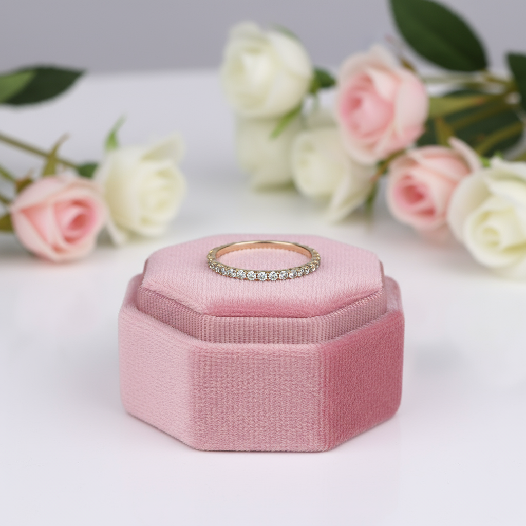 Full Eternity Yellow Gold Paraiba Tourmaline Wedding Band-Black Diamonds New York