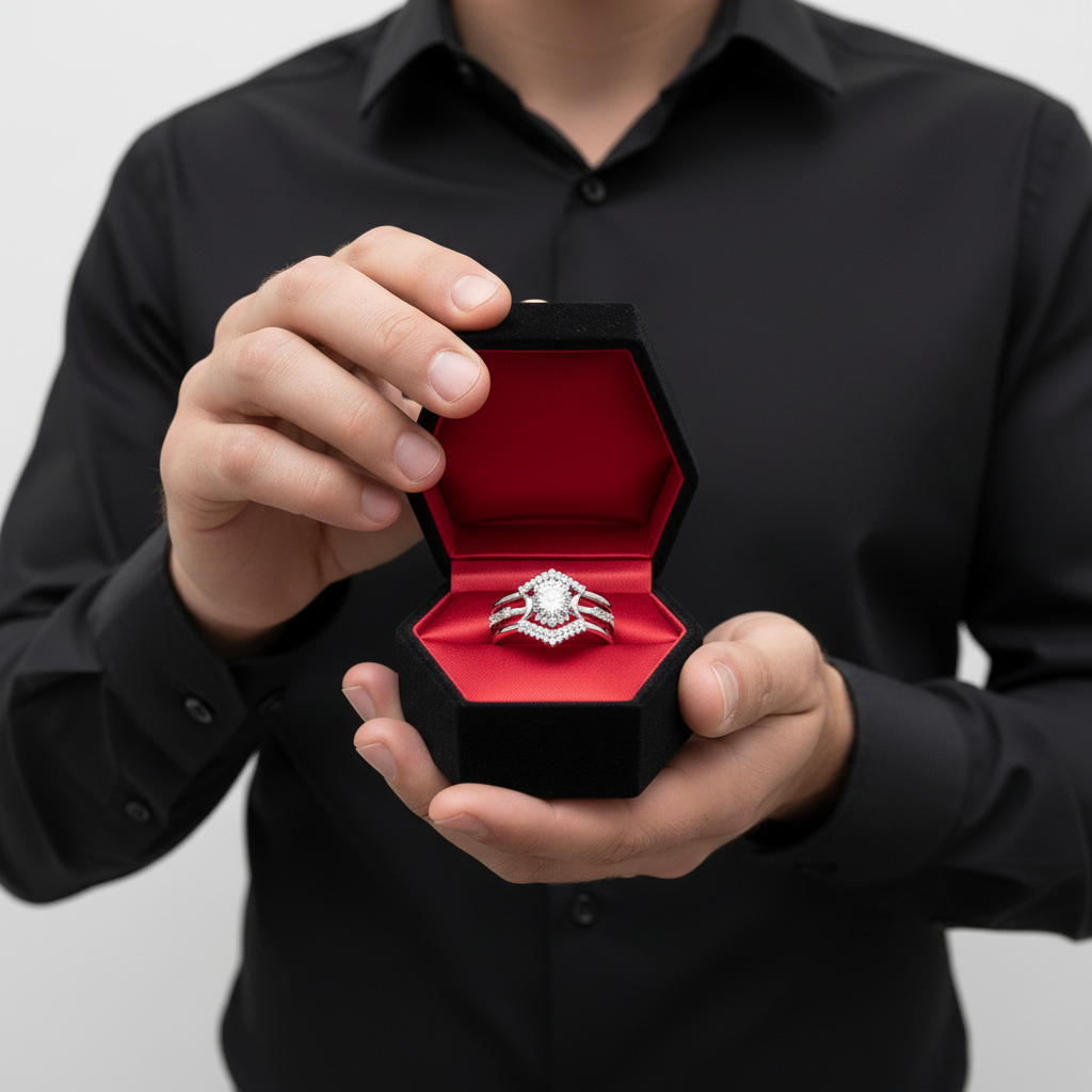 Full Moon- Radiant Celestial Moon Round Created Diamond Option Gothic Engagement Ring-Black Diamonds New York