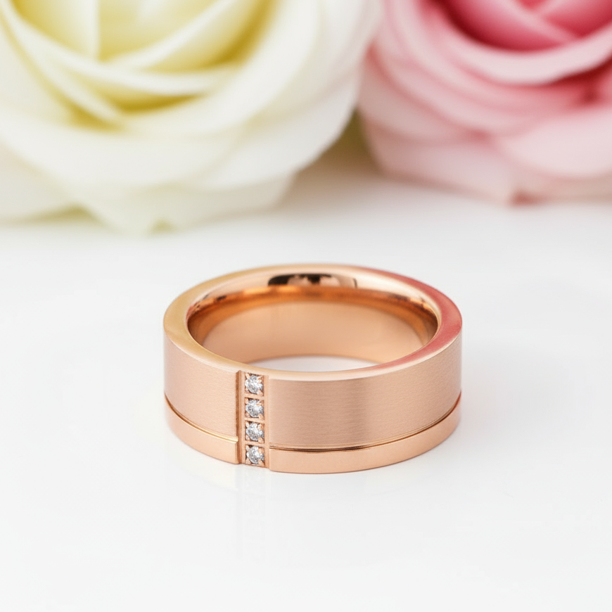 Gender Neutral Love Only You Gold Ring-Black Diamonds New York