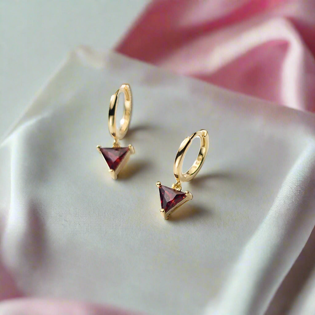 Geometric Diamond Punk Hoop Earrings-Black Diamonds New York