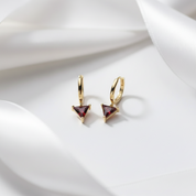 Geometric Diamond Option Punk Hoop Earrings-Black Diamonds New York