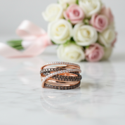 Glamorous Spinel & Clear Diamond Ring-Black Diamonds New York