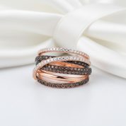 Glamorous Spinel & Clear Diamond Ring-Black Diamonds New York