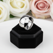 Glossy Dome Men's Titanium Wedding Band-Black Diamonds New York