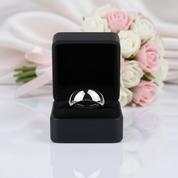 Glossy Dome Men's Titanium Wedding Band-Black Diamonds New York