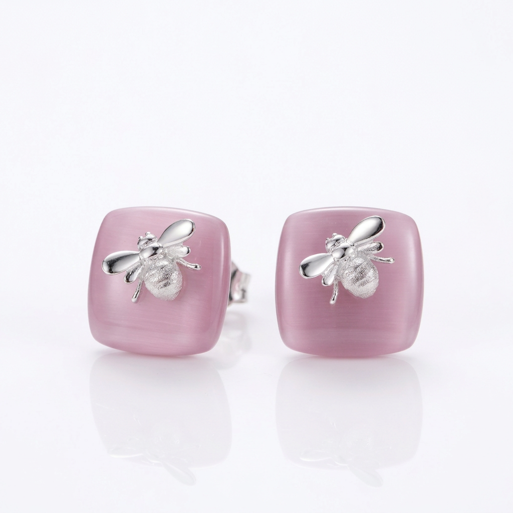Golden Bee Stud Earrings-Black Diamonds New York