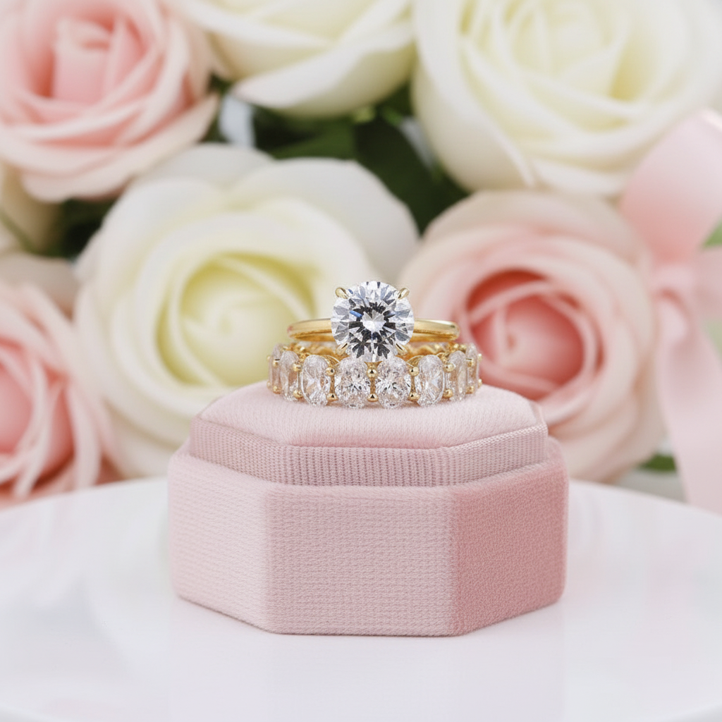 Gorgeous 3.5 Carat Round Cut Wedding Ring Set-Black Diamonds New York