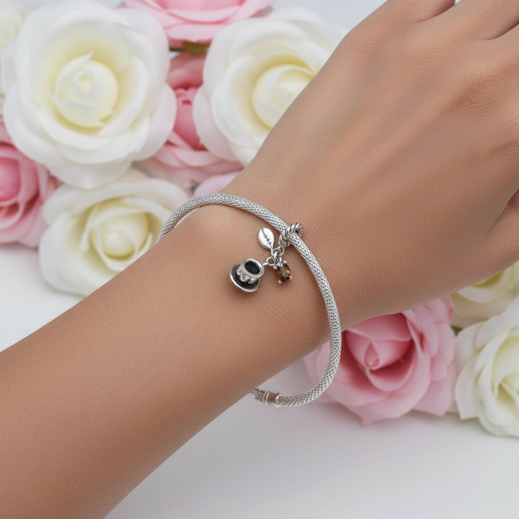 Gorgeous Basketball Charm with Diamond-Black Diamonds New York