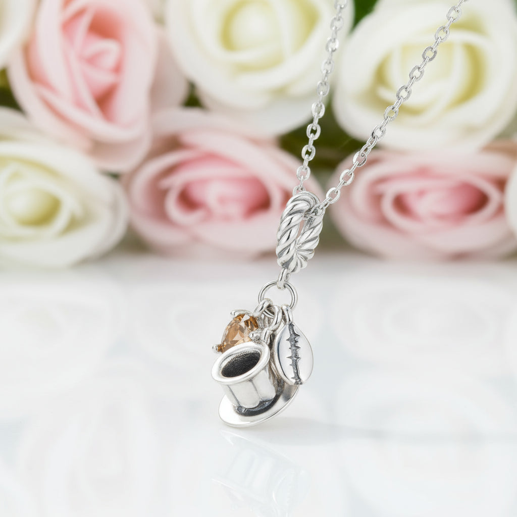 Gorgeous Basketball Charm with Diamond-Black Diamonds New York