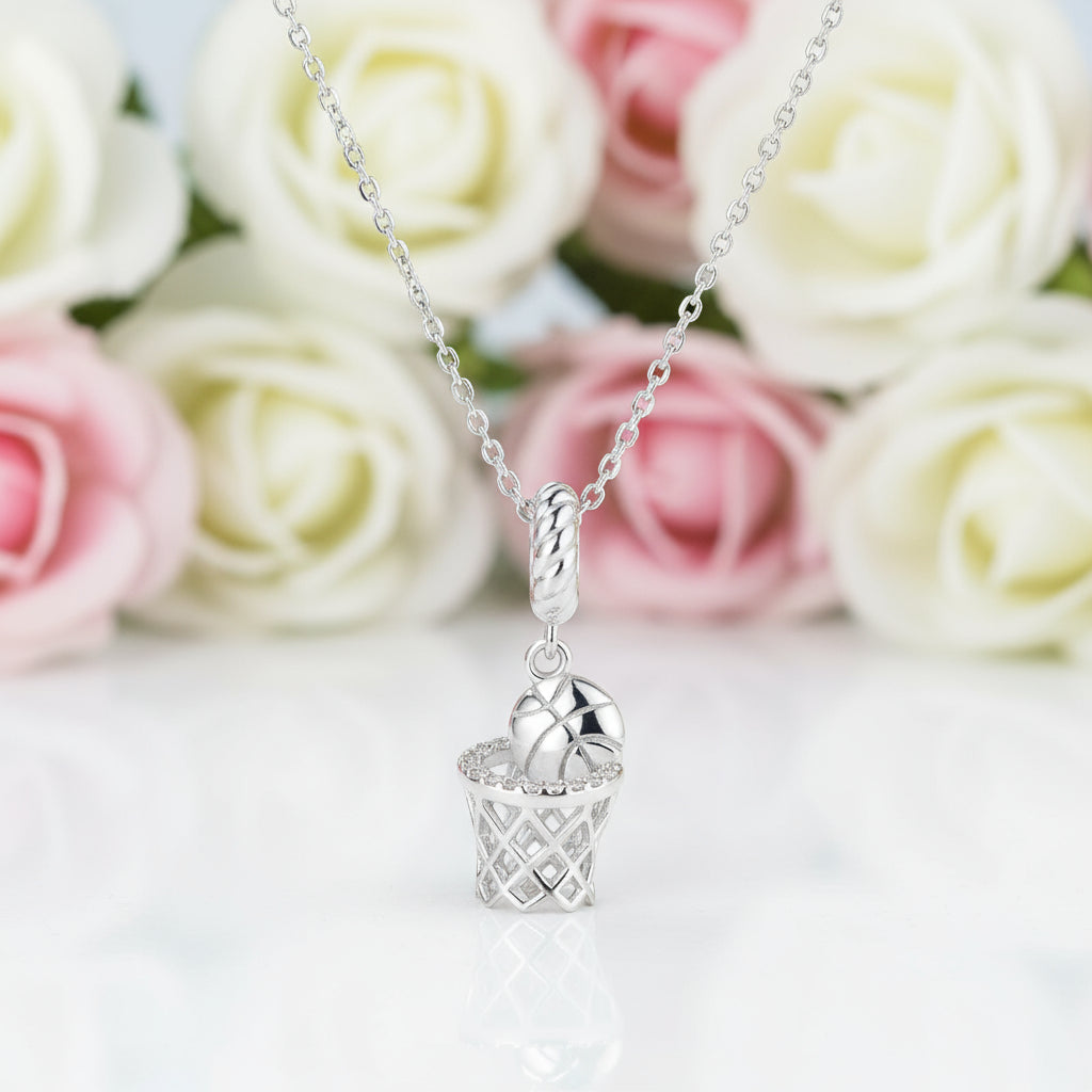 Gorgeous Basketball Charm with Diamond-Black Diamonds New York