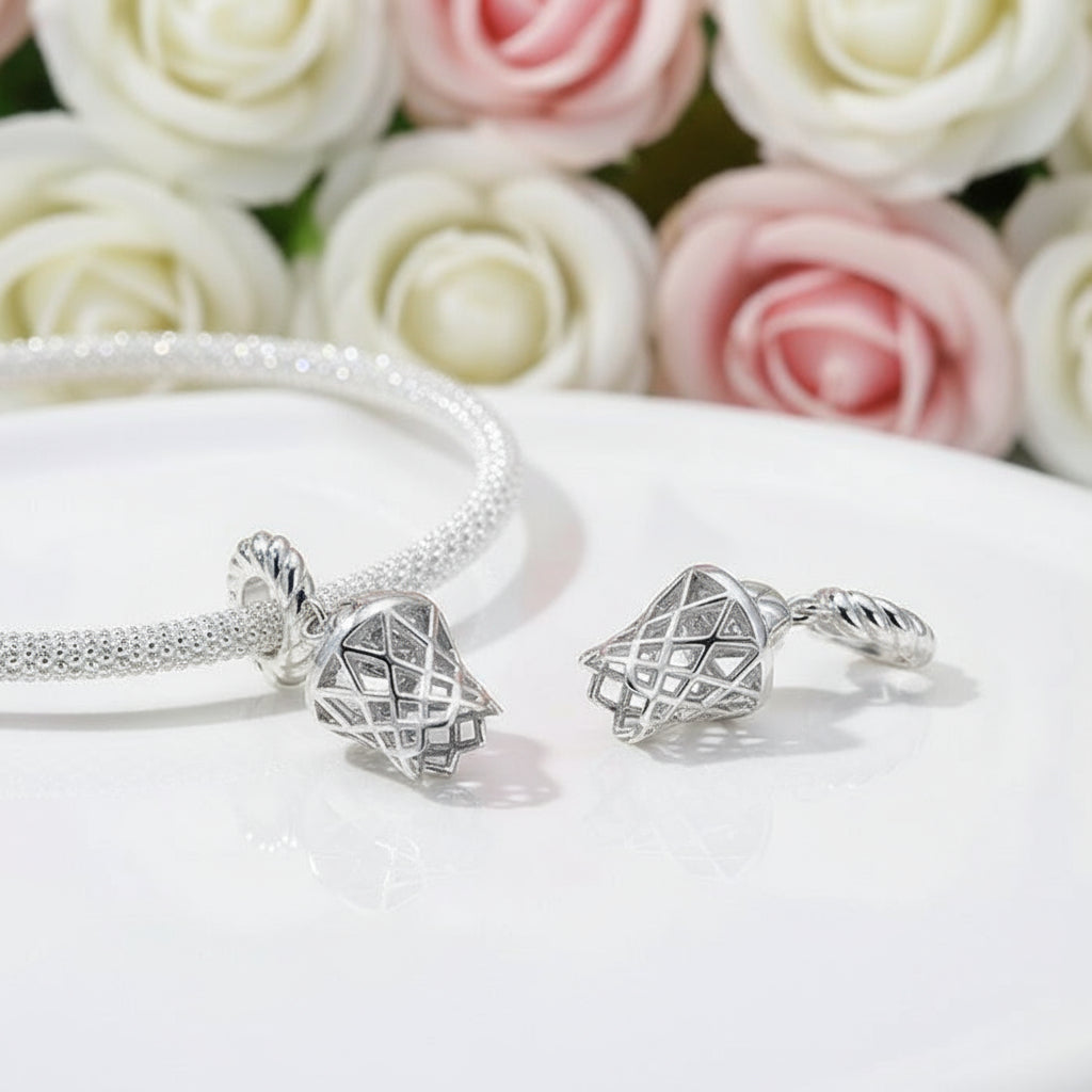 Gorgeous Basketball Charm with Diamond-Black Diamonds New York