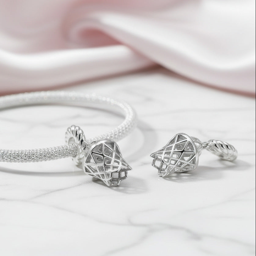 Gorgeous Basketball Charm with Diamond Option-Black Diamonds New York