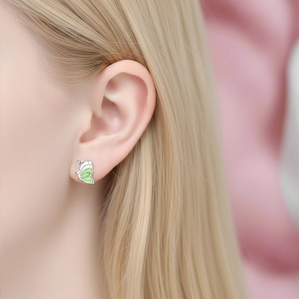 Gorgeous Butterfly Stud Earrings-Black Diamonds New York