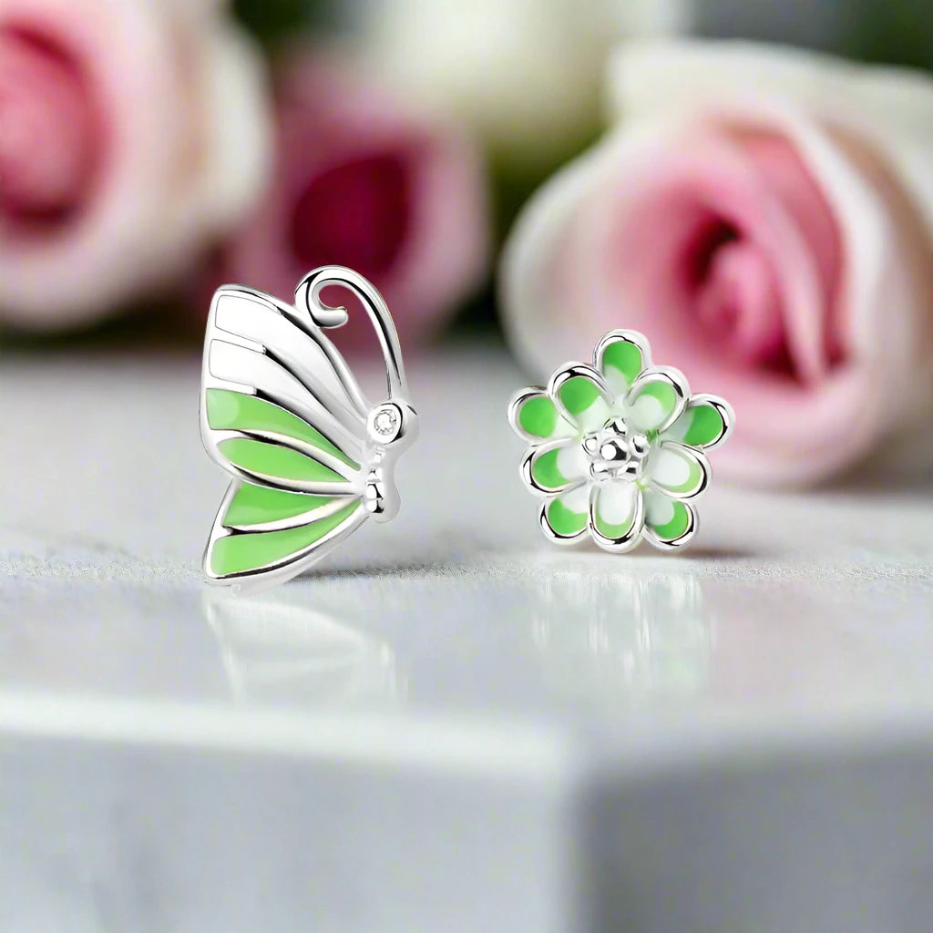 Gorgeous Butterfly Stud Earrings-Black Diamonds New York