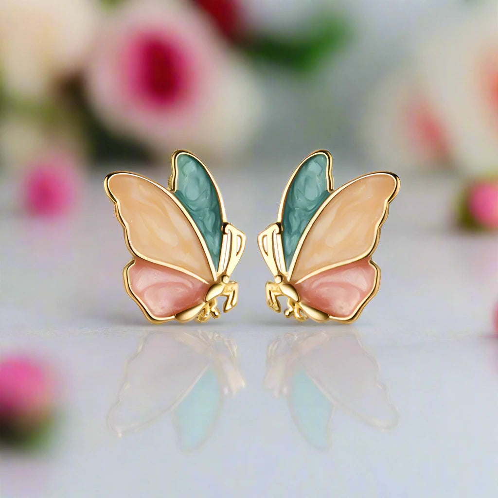 Gorgeous Butterfly Stud Earrings-Black Diamonds New York