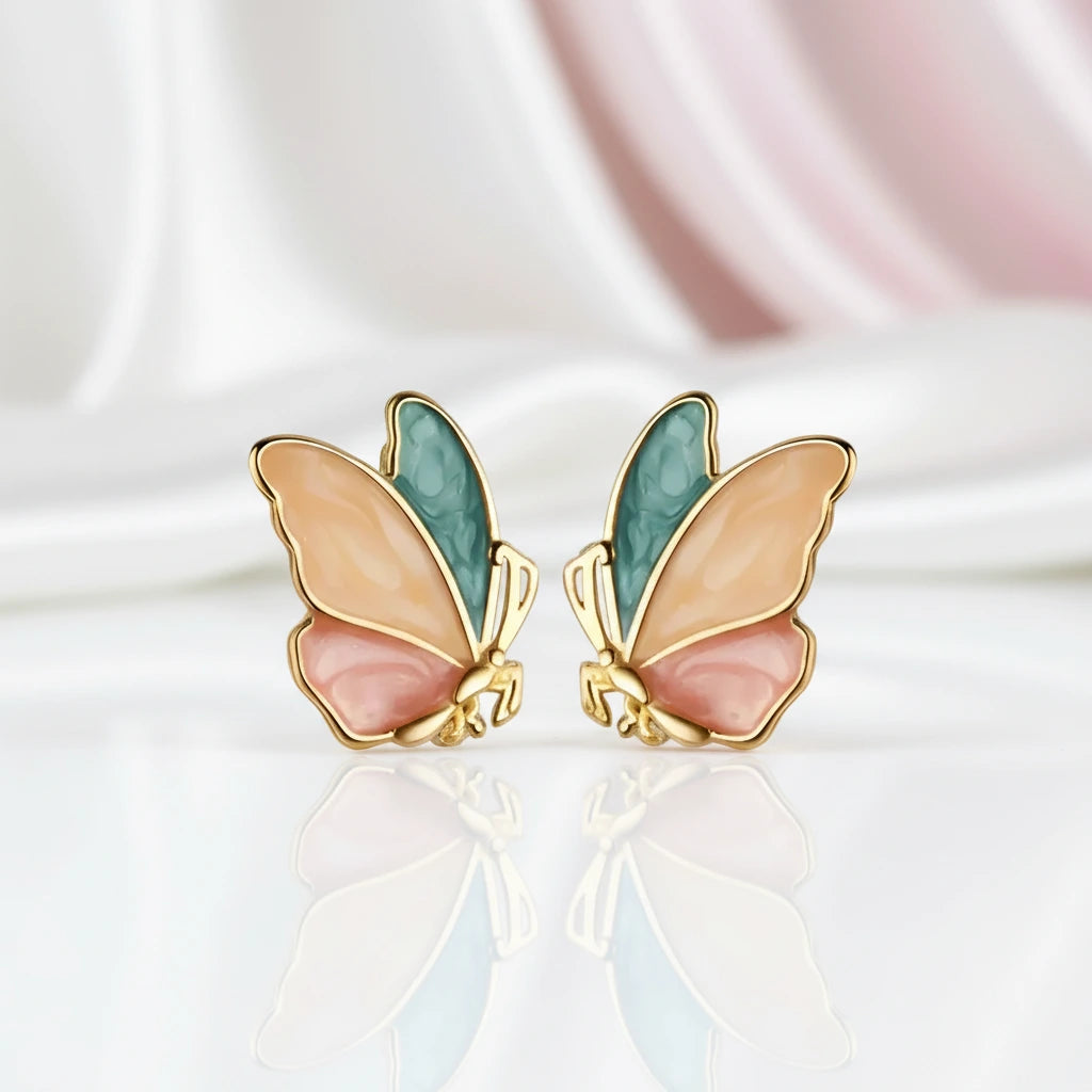 Gorgeous Butterfly Stud Earrings-Black Diamonds New York