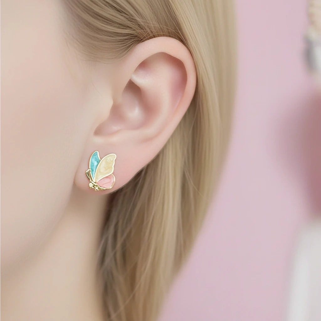 Gorgeous Butterfly Stud Earrings-Black Diamonds New York