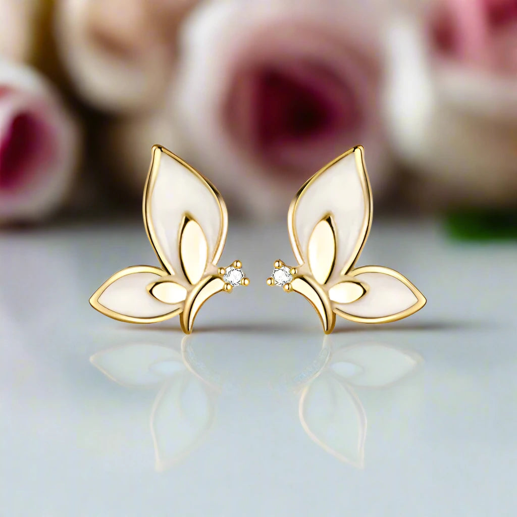 Gorgeous Butterfly Stud Earrings-Black Diamonds New York