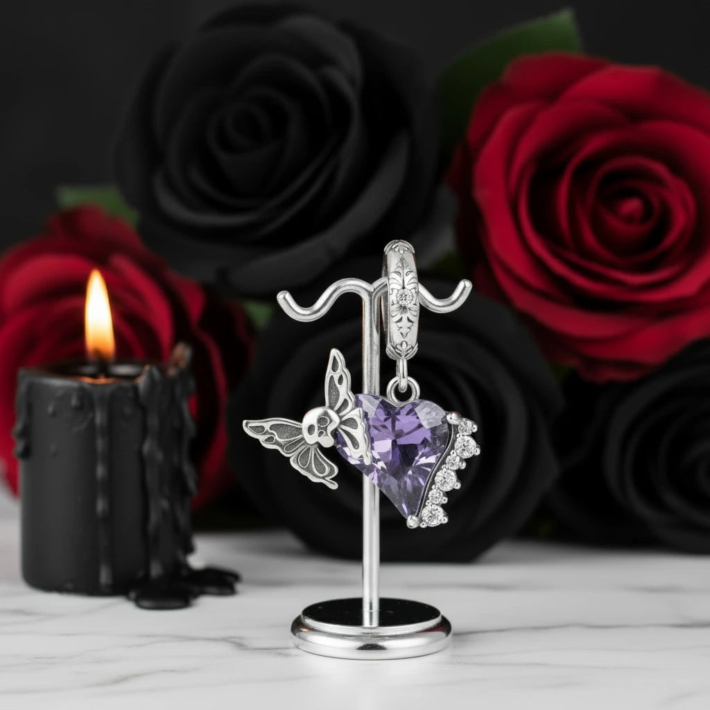 Gorgeous Diamond Option Skeleton Butterfly Charm-Black Diamonds New York