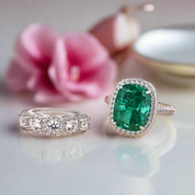 Gorgeous Halo Cushion Cut Paraiba Tourmaline Wedding Set-Black Diamonds New York