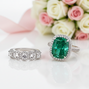 Gorgeous Halo Cushion Cut Paraiba Tourmaline Wedding Set-Black Diamonds New York