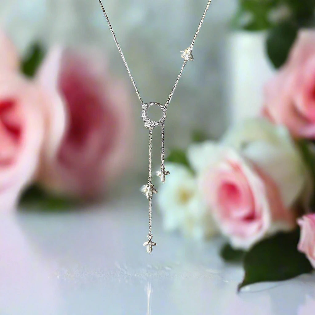 Gorgeous Moon Tassel Star Pendant Short Necklace-Black Diamonds New York