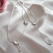 Gorgeous Moon Tassel Star Pendant Short Necklace-Black Diamonds New York