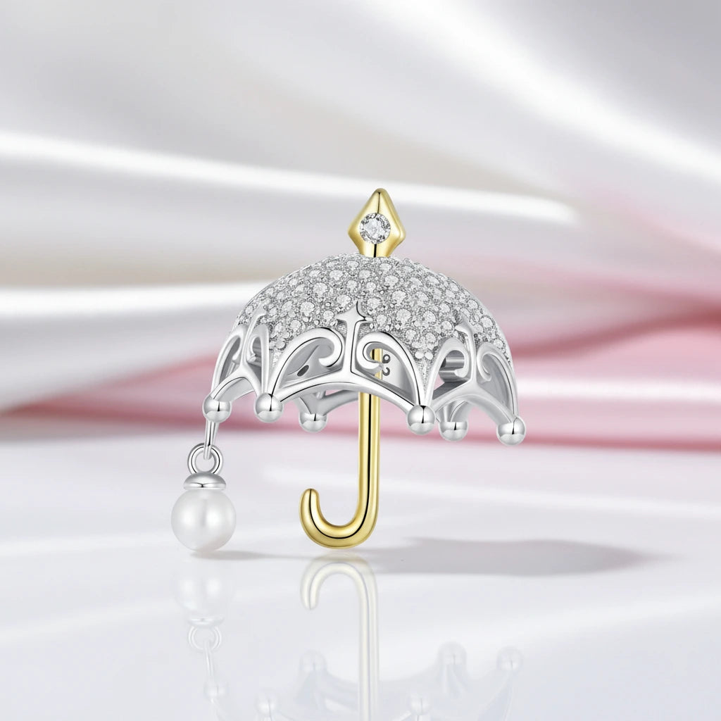 Gorgeous Pink Teacup Charm-Black Diamonds New York