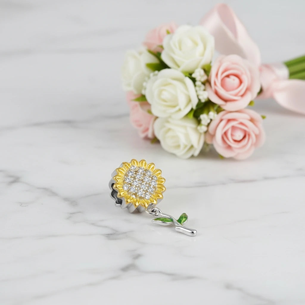 Gorgeous Pink Teacup Charm-Black Diamonds New York