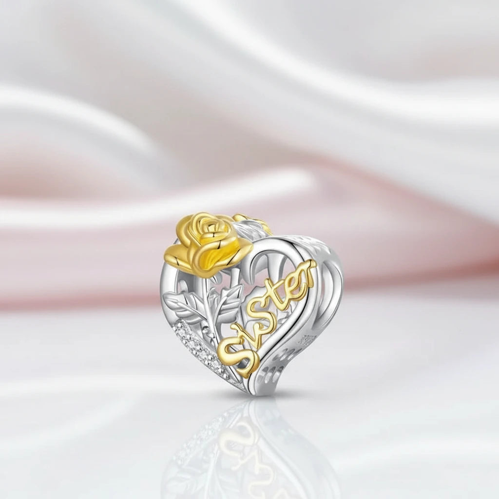 Gorgeous Pink Teacup Charm-Black Diamonds New York