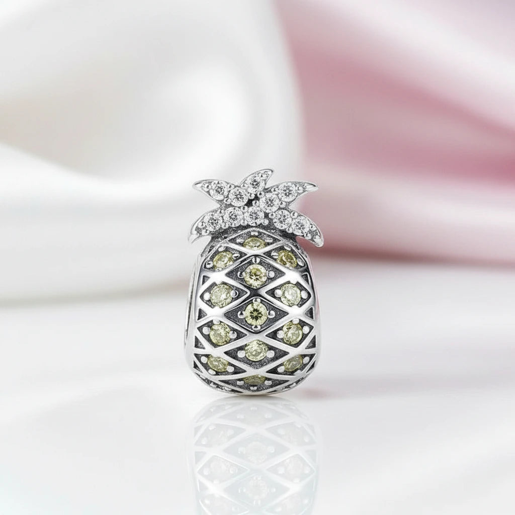 Gorgeous Pink Teacup Charm-Black Diamonds New York