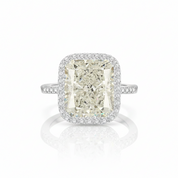 Gorgeous Radiant Cut Halo Sapphire Engagement Ring-Black Diamonds New York