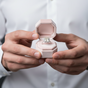 Gorgeous Radiant Cut Halo Sapphire Engagement Ring-Black Diamonds New York