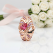 Gorgeous Rose Gold Flamingo Ring-Black Diamonds New York