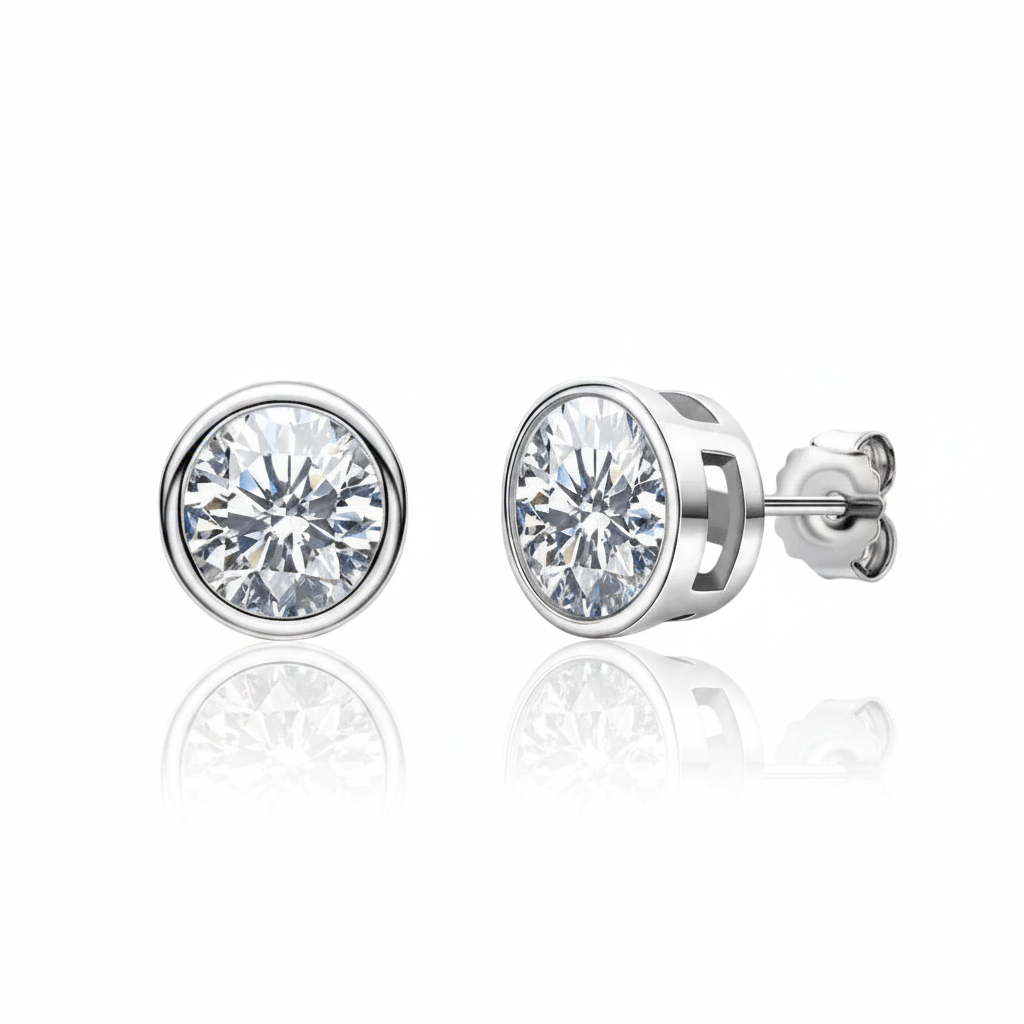 Gorgeous Round Cut Diamond Option Stud Earrings-Black Diamonds New York