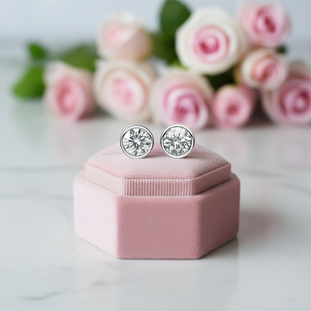 Gorgeous Round Cut Diamond Stud Earrings-Black Diamonds New York