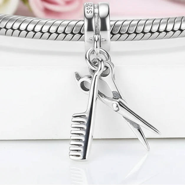Gorgeous Scissor and Comb Charm-Black Diamonds New York