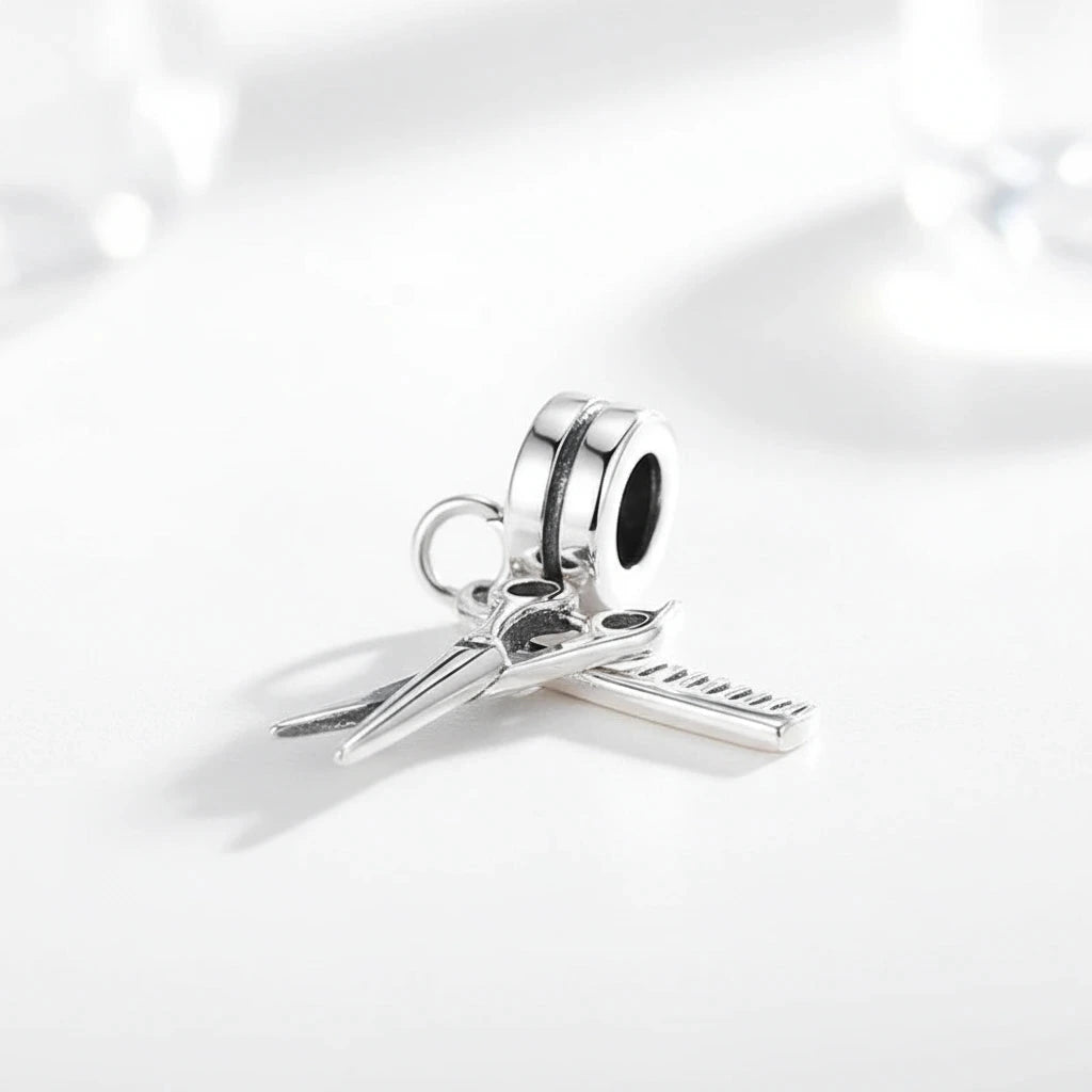 Gorgeous Scissor and Comb Charm-Black Diamonds New York