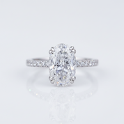 Gorgeous Unique Oval Cut Simulated Diamond Option Engagement Ring-Black Diamonds New York