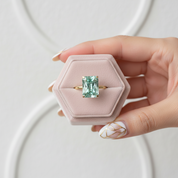Gorgeous Yellow Gold Radiant Cut Paraiba Tourmaline Engagement Ring-Black Diamonds New York