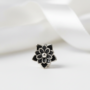 Gothic Black Flower Lotus Charm-Black Diamonds New York
