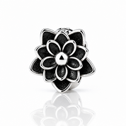 Gothic Black Flower Lotus Charm-Black Diamonds New York