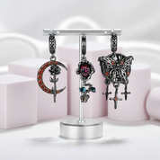Gothic Black Moon Rose & Butterfly Charm Series-Black Diamonds New York