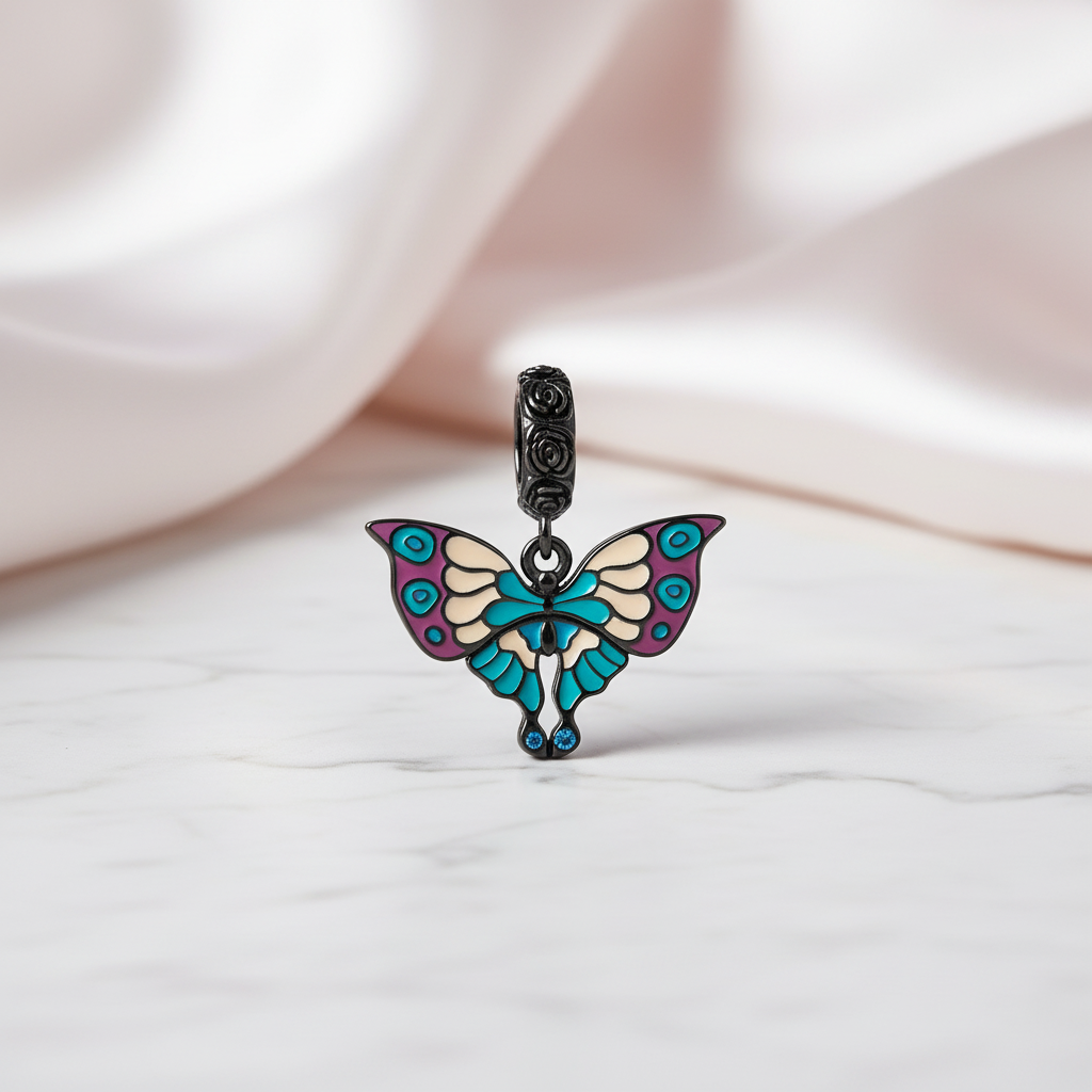 Gothic Butterfly & Clown Diablo Charm Series-Black Diamonds New York