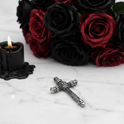 Gothic Cross with Diamond Option Sword Pendant-Black Diamonds New York